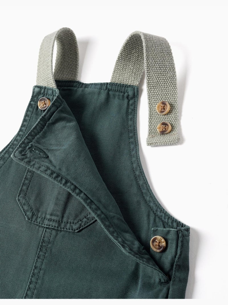 Salopette en coton avec poches Vert foncé - Kiabi