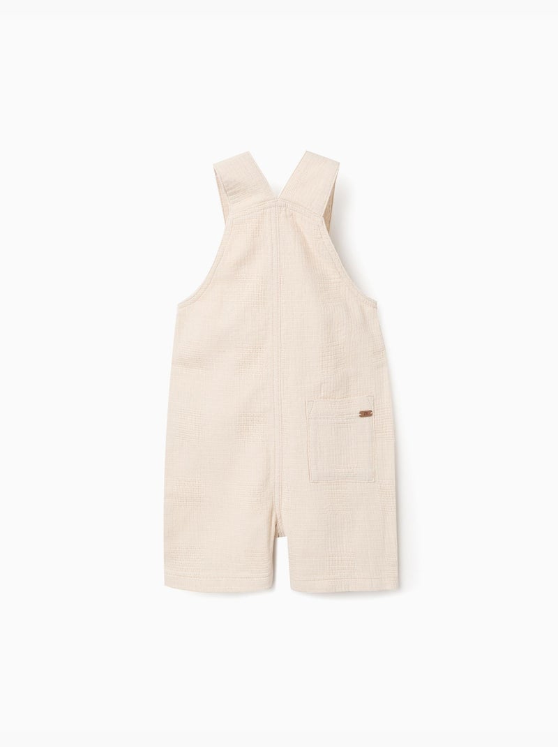 Salopette en coton dobby avec poches Blanc - Kiabi