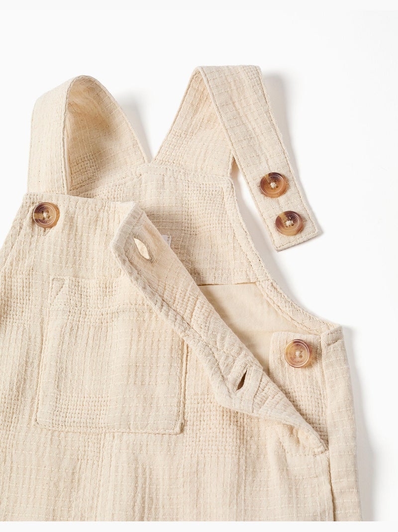 Salopette en coton dobby avec poches Blanc - Kiabi