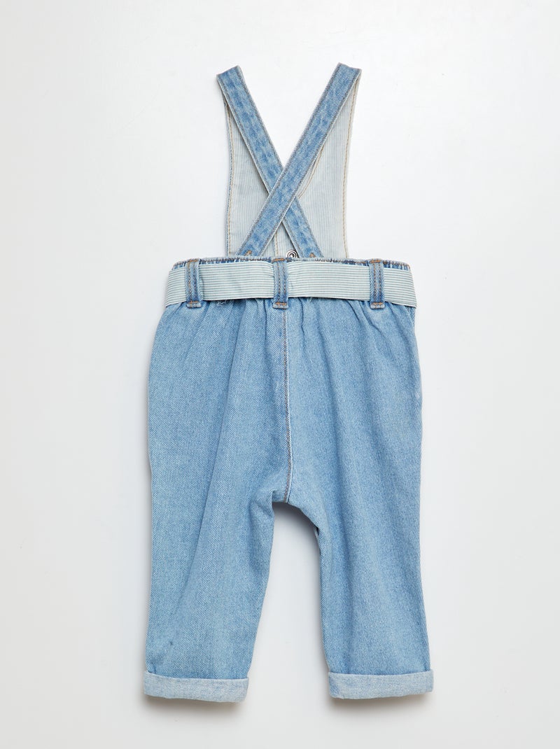 Salopette en denim avec ceinture BLEU - Kiabi