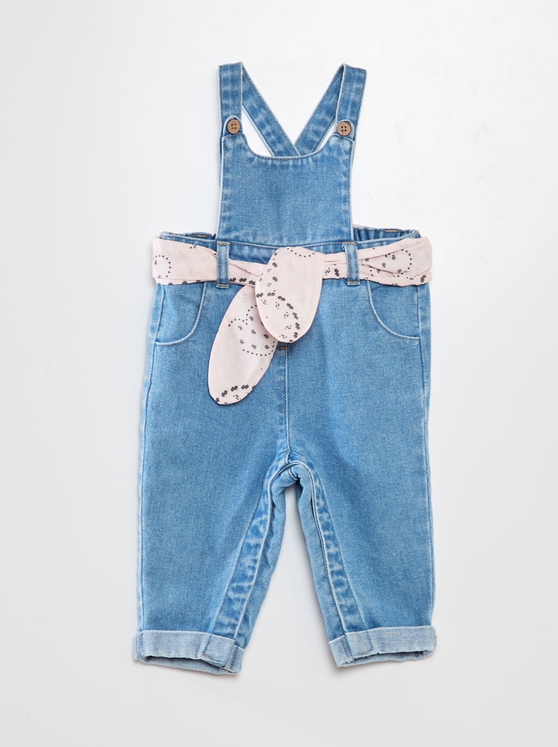 Salopette en denim avec ceinture en coton Denim - Kiabi