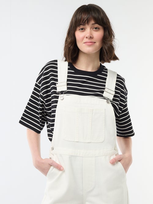 Salopette en denim avec poche devant - Kiabi