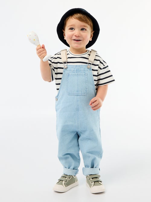 Salopette en denim avec poche plaquée - Kiabi