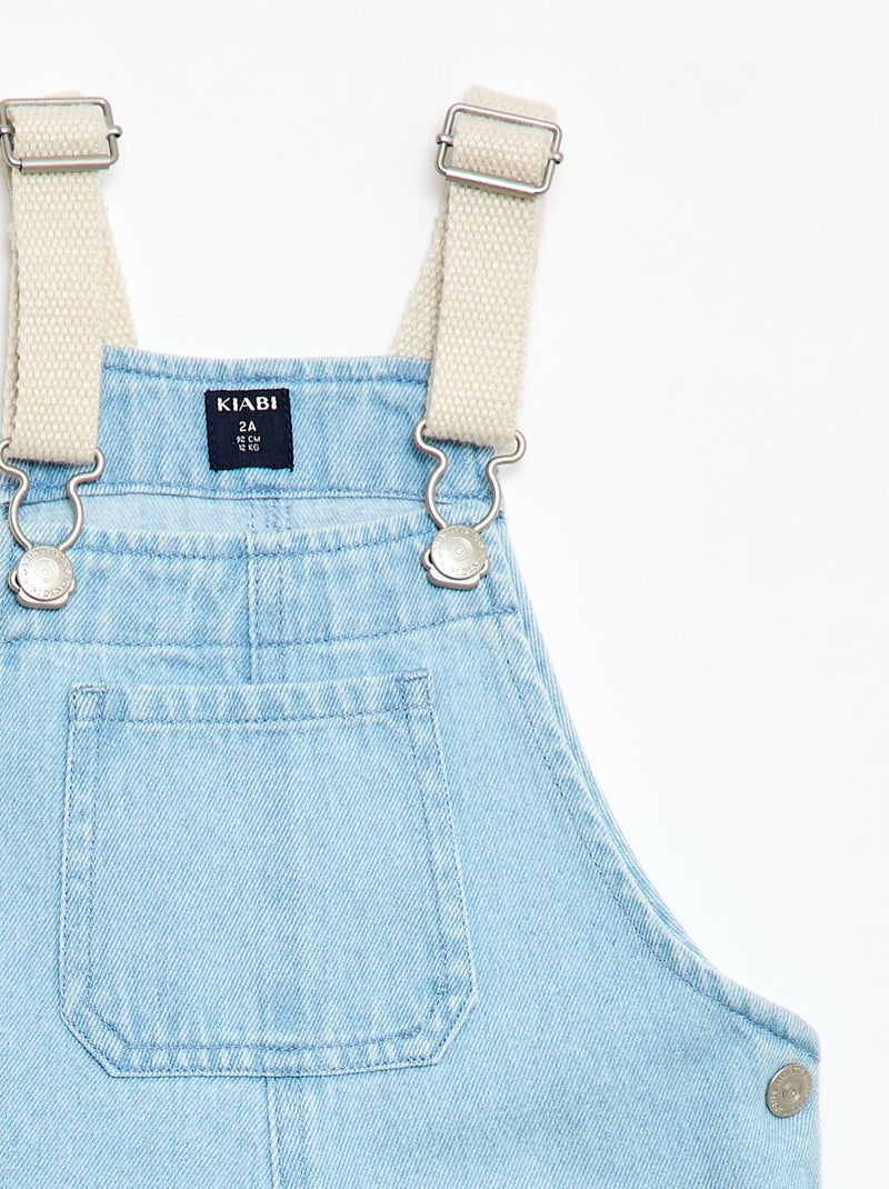 Salopette en denim avec poche plaquée Bleu - Kiabi