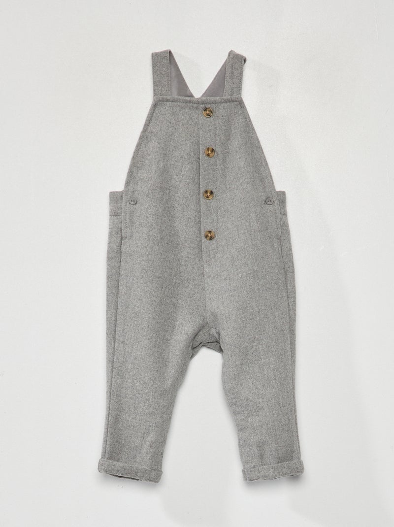 Salopette en flanelle Gris - Kiabi