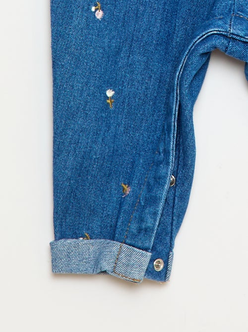 Salopette en jean à motif - Kiabi