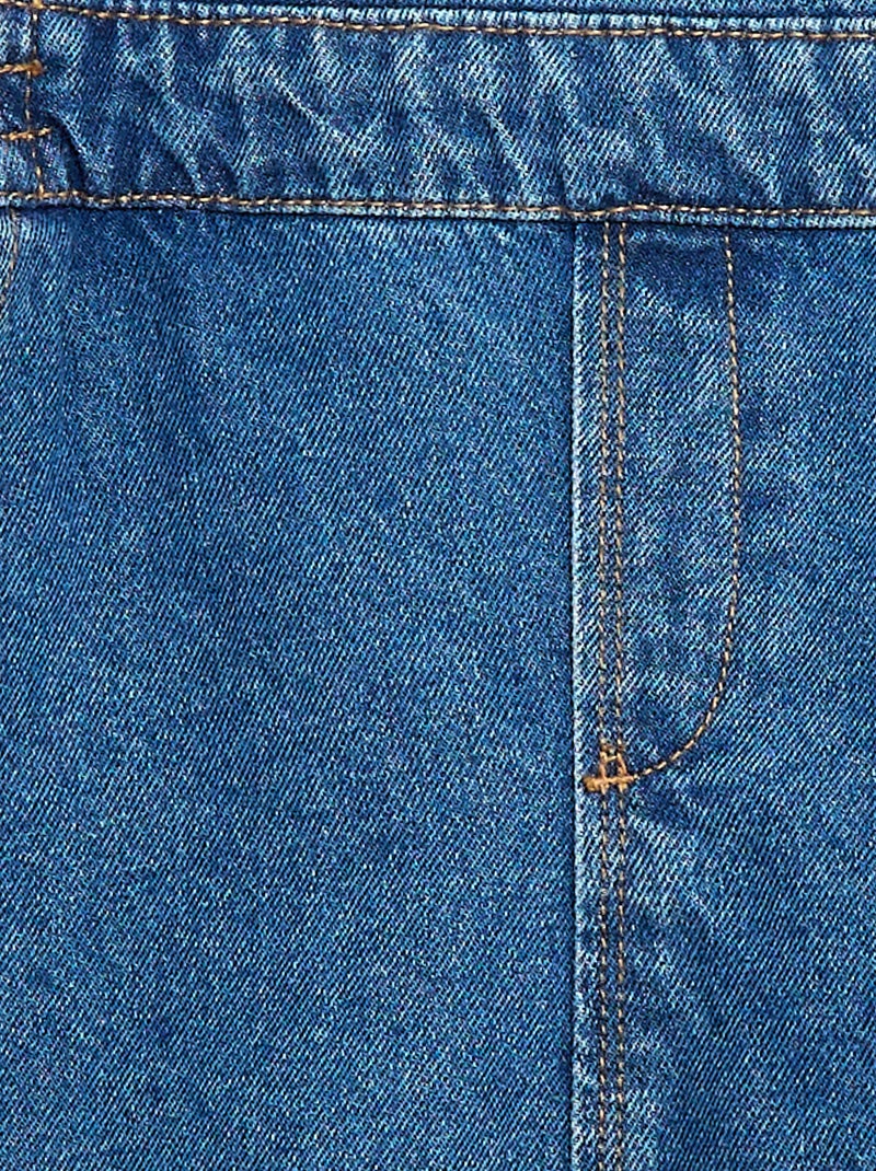 Salopette en jean avec volants Bleu - Kiabi