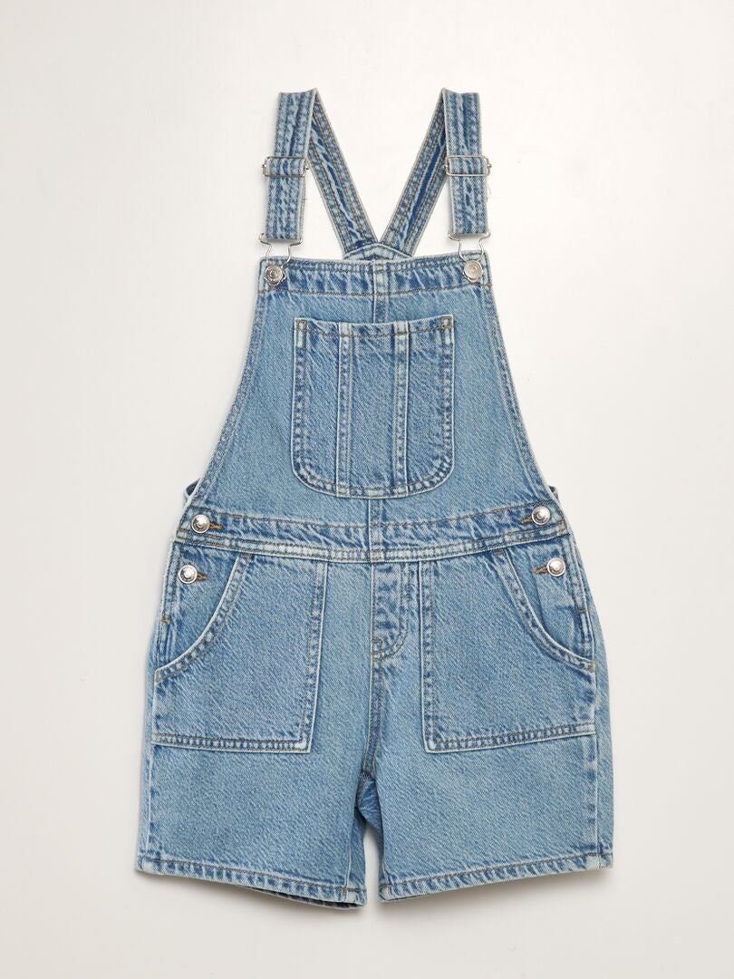Salopette En Jean Fille TU - Bleu Clair, Coton 100% - Taille 12 Ans