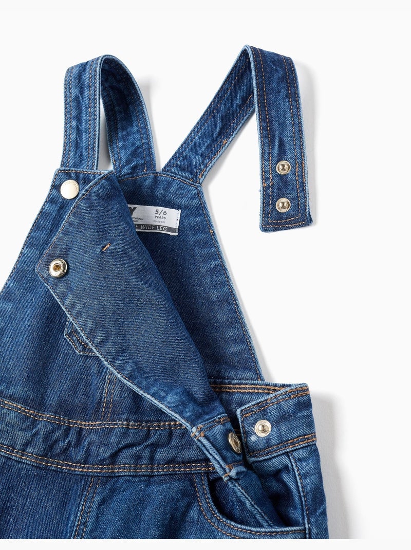 Salopette en Jean Wide Leg Bleu Bleu - Kiabi