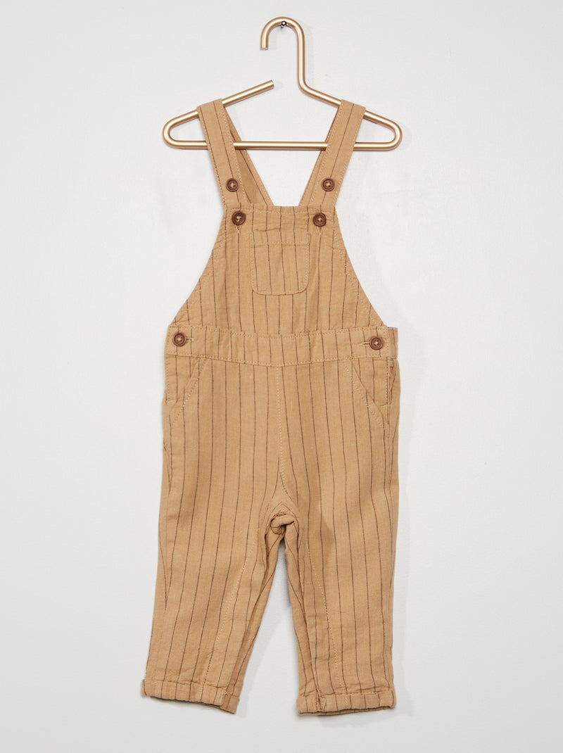 Salopette en lin beige - Kiabi