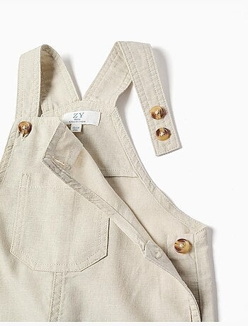 Salopette en lin et coton avec poches
