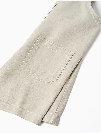 Salopette en lin et coton avec poches