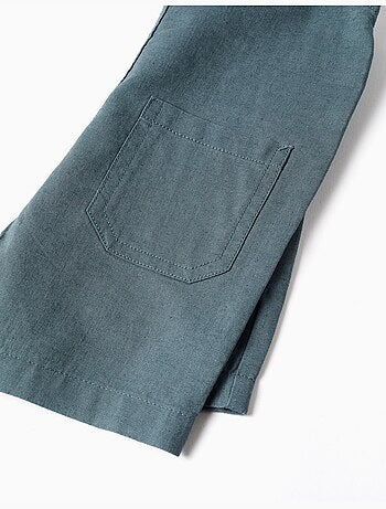 Salopette en lin et coton avec poches