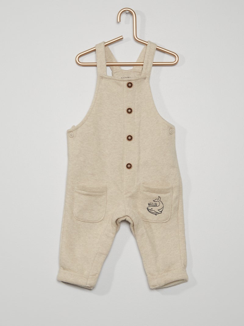Salopette en molleton beige - Kiabi