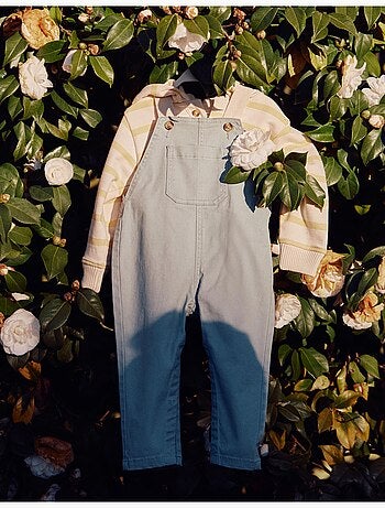 Salopette en sergé à bretelles réglables