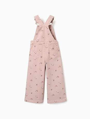 Salopette en sergé à jambe large avec motif floral