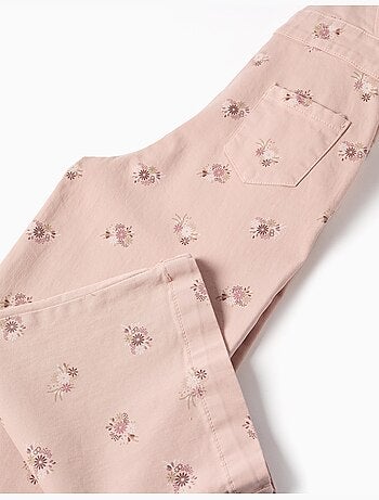 Salopette en sergé à jambe large avec motif floral
