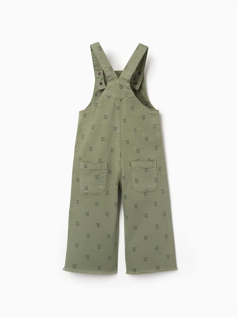 Salopette en sergé à motif floral Vert foncé - Kiabi