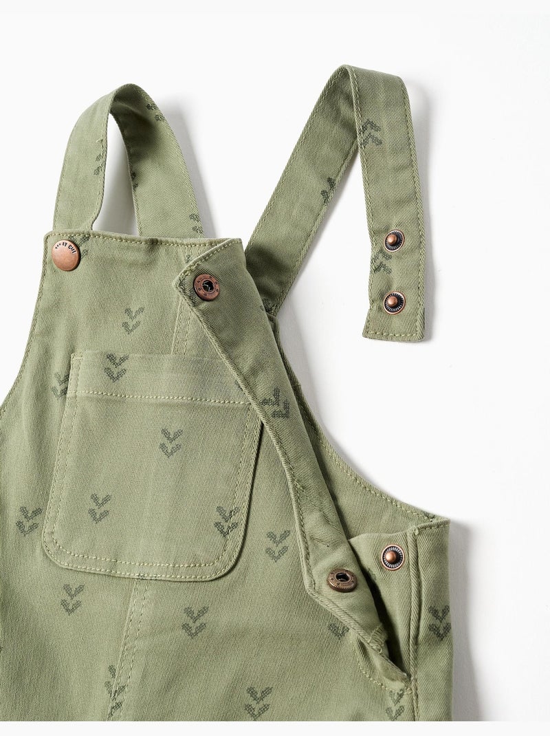 Salopette en sergé à motif floral Vert foncé - Kiabi