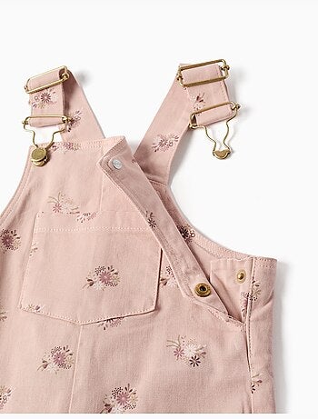 Salopette en sergé avec motif floral