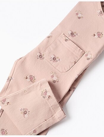 Salopette en sergé avec motif floral