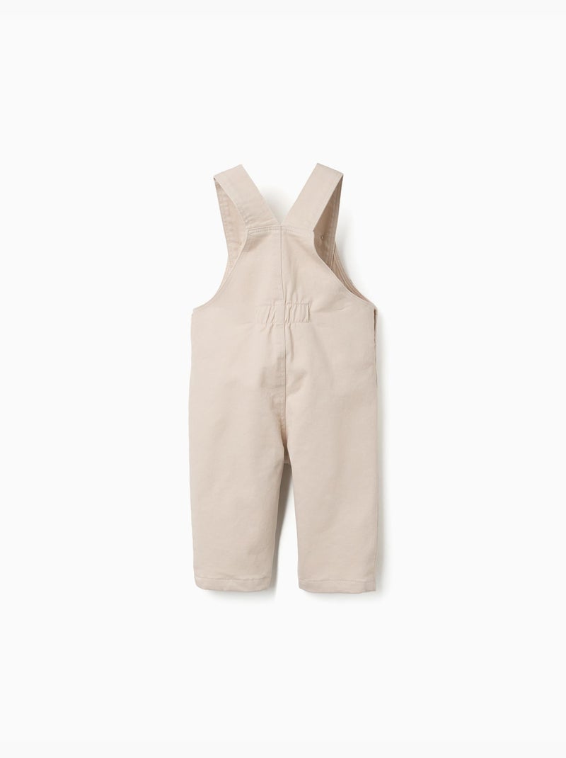 Salopette en sergé avec poche avant Beige clair - Kiabi