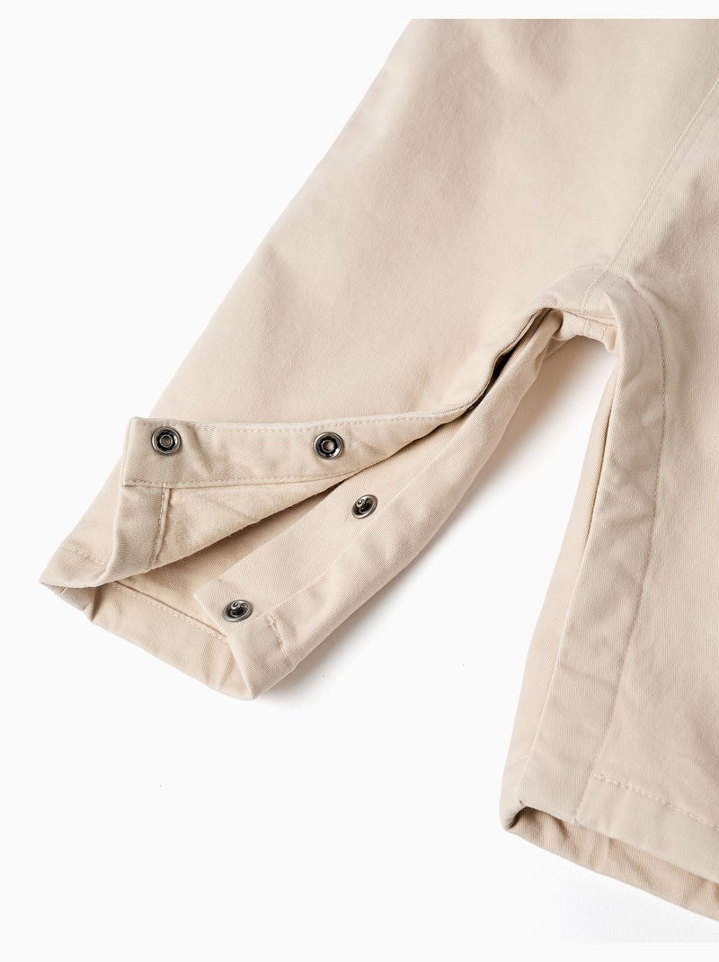 Salopette en sergé avec poche avant Beige clair - Kiabi