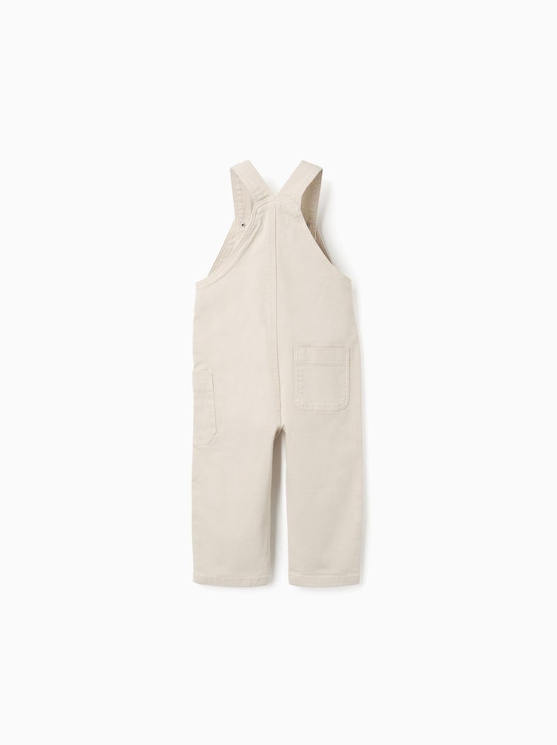 Salopette en sergé avec poche cargo Beige clair - Kiabi