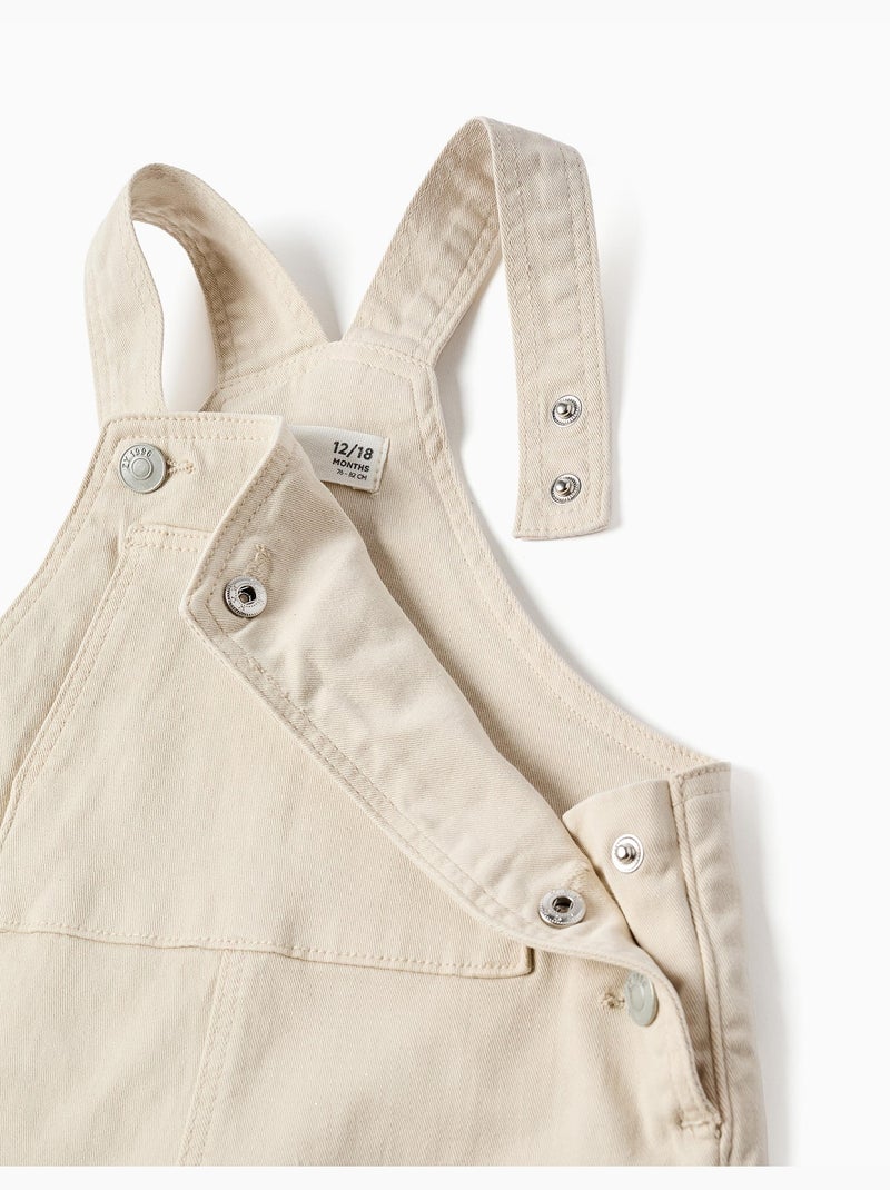 Salopette en sergé avec poche cargo Beige clair - Kiabi