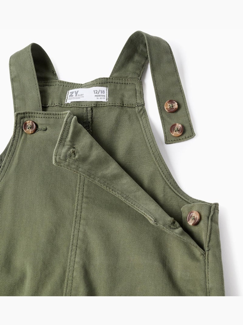 Salopette en sergé avec poches cargo Vert foncé - Kiabi