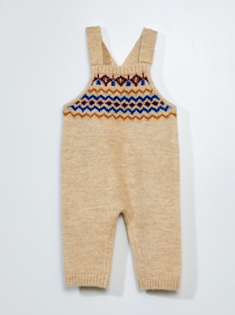 Salopette en tricot Ecru - Kiabi