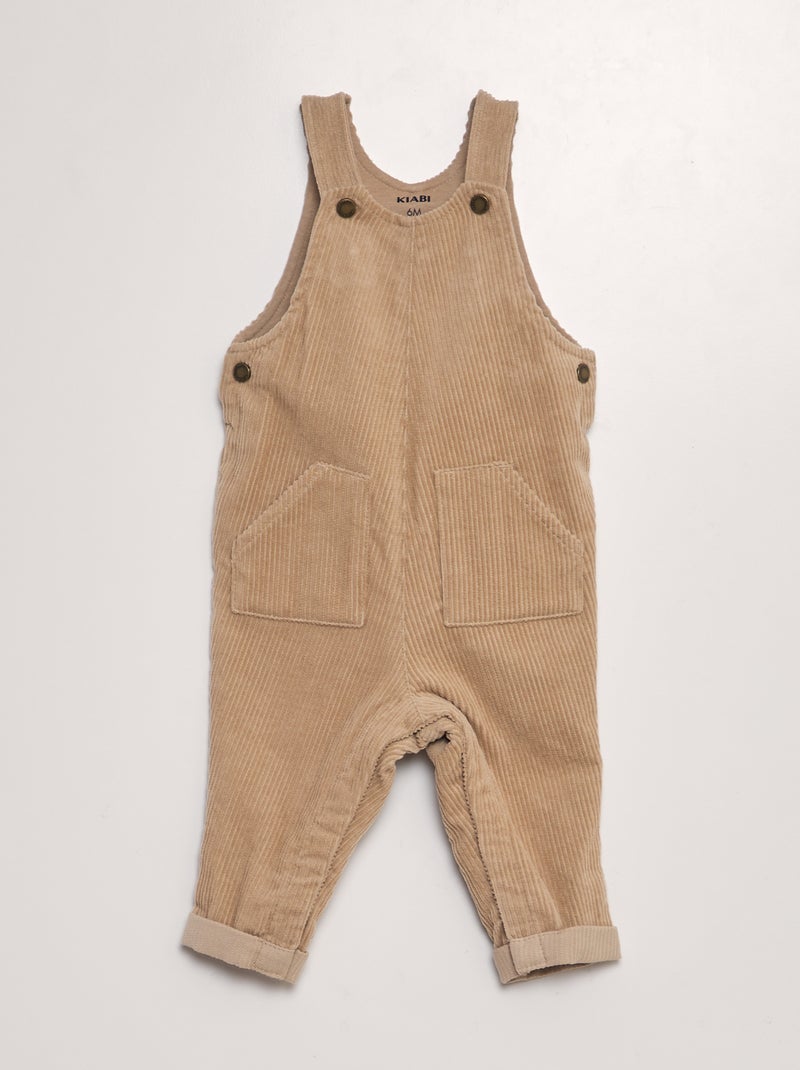 Salopette en velours Beige - Kiabi