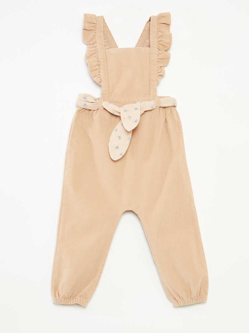 Salopette en velours Beige - Kiabi