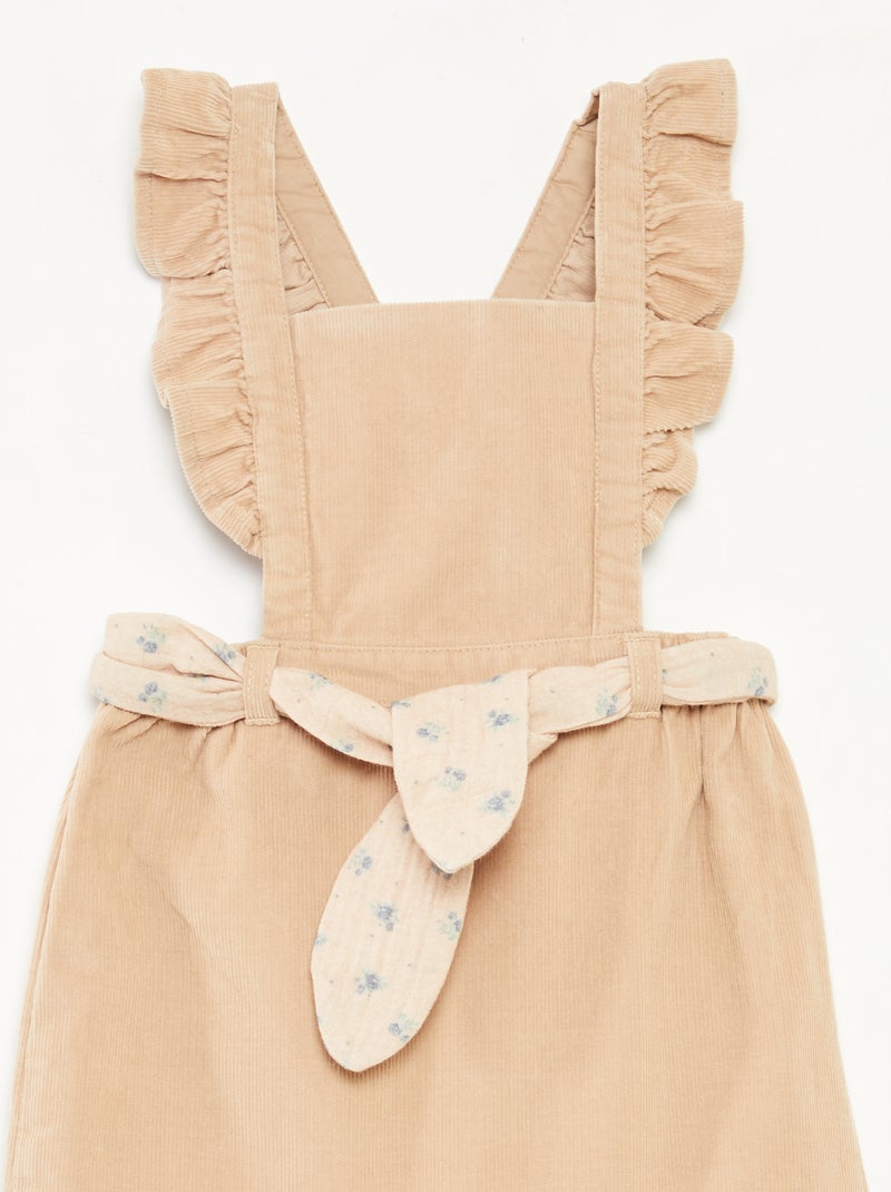 Salopette en velours Beige - Kiabi