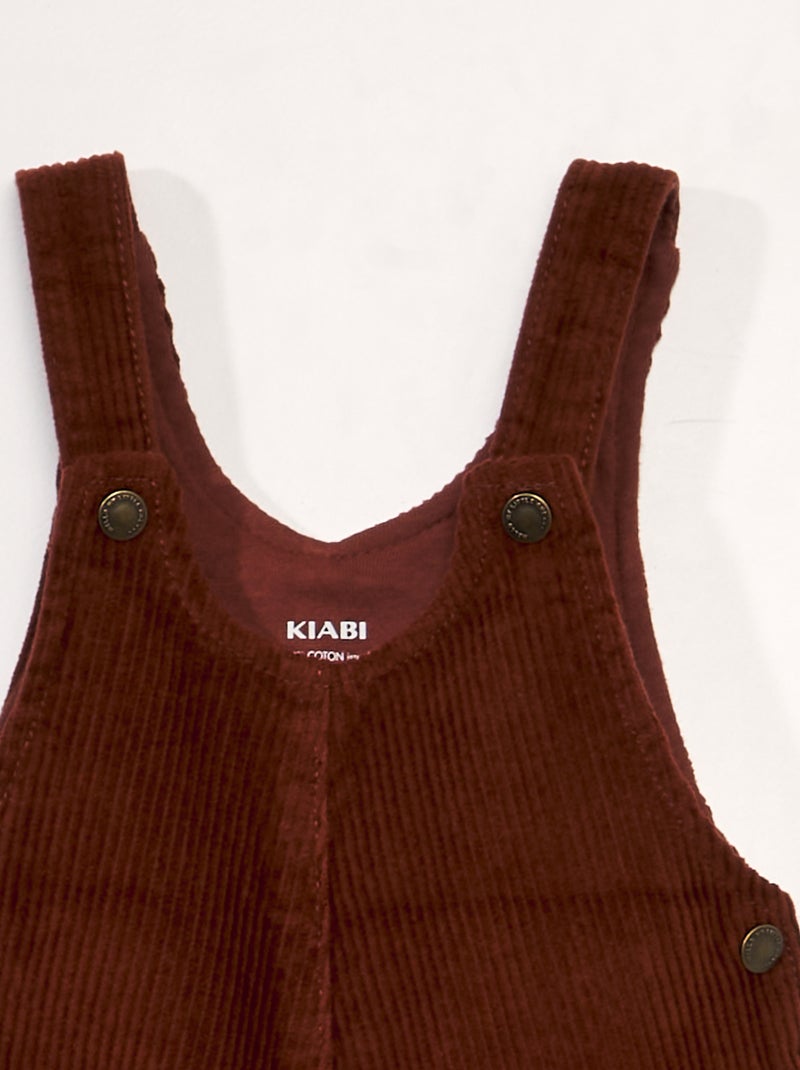 Salopette Osh Kosh Rose Velours Côtelé - Avec Chemise à Carreaux, Taille 4, Occasion Très Bon État