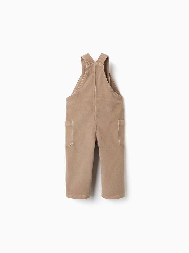 Salopette en velours côtelé avec poches cargo Beige - Kiabi