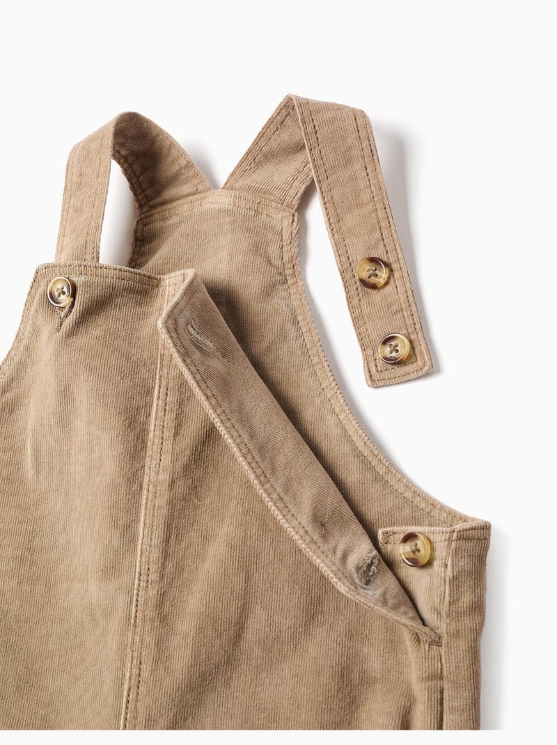 Salopette en velours côtelé avec poches cargo Beige - Kiabi