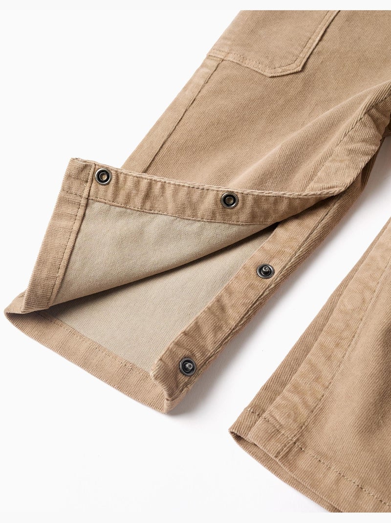 Salopette en velours côtelé avec poches cargo Beige - Kiabi