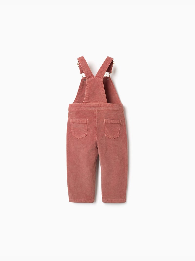 Salopette en velours côtelé avec poches Rose - Kiabi