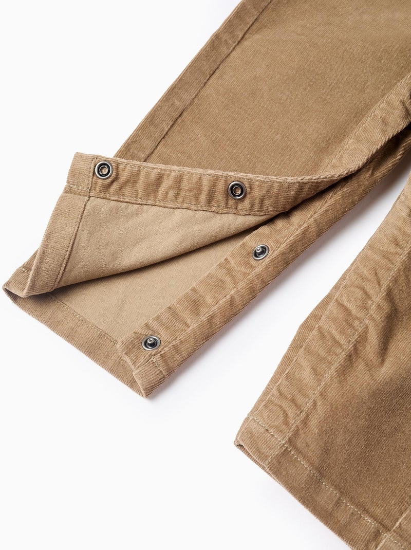 Salopette en Velours Côtelé Beige - Kiabi