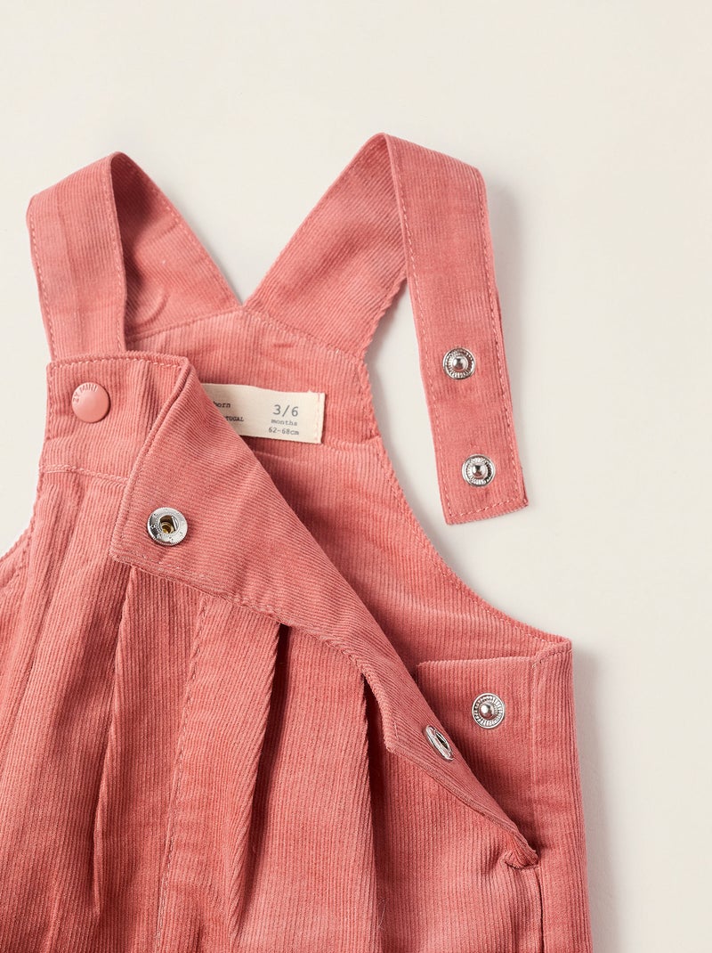 Salopette en Velours Côtelé Rose - Kiabi