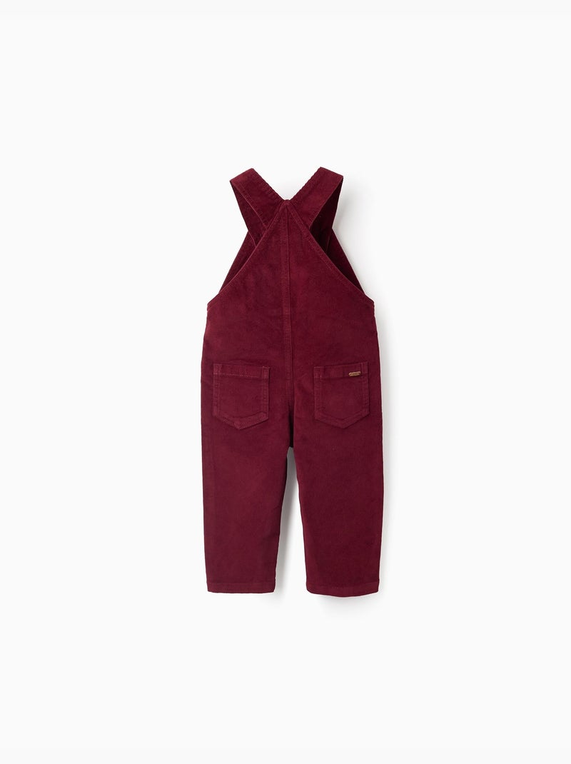 Salopette en Velours Côtelé Rouge foncé - Kiabi
