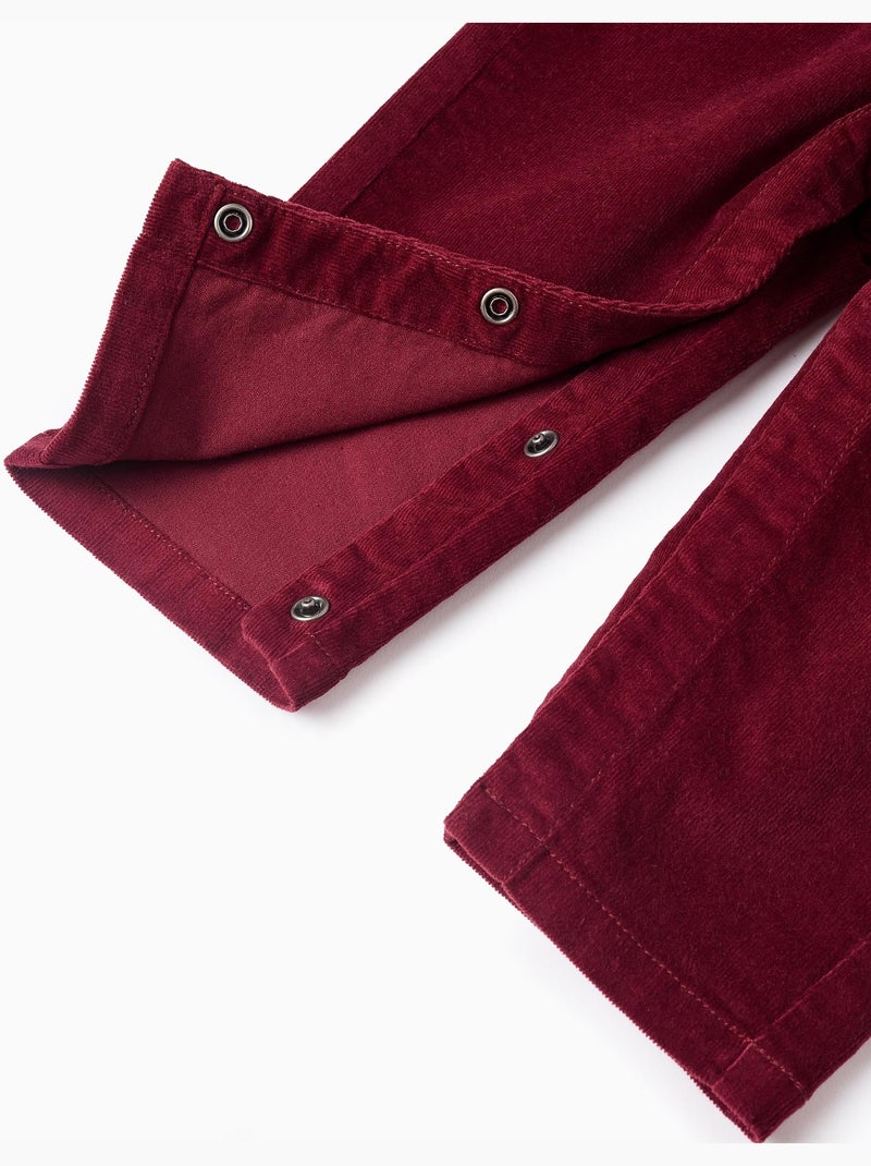 Salopette en Velours Côtelé Rouge foncé - Kiabi