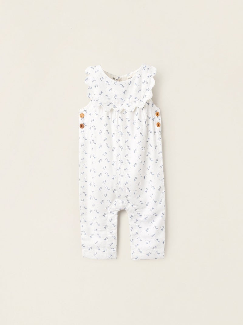 Salopette Florale avec Détails Ondulés Blanc - Kiabi