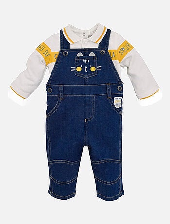 SALOPETTE JEAN BEBE + T-SHIRT