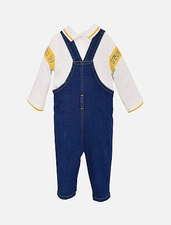 SALOPETTE JEAN BEBE + T-SHIRT
