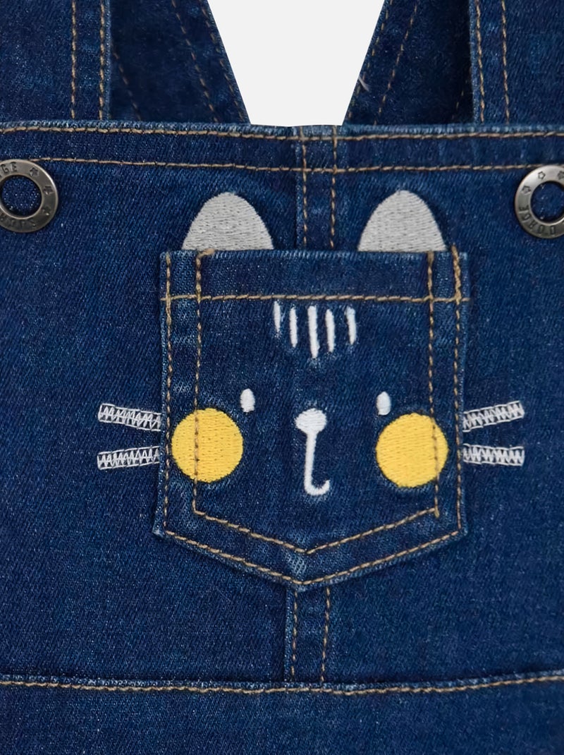 SALOPETTE JEAN BEBE + T-SHIRT Bleu - Kiabi