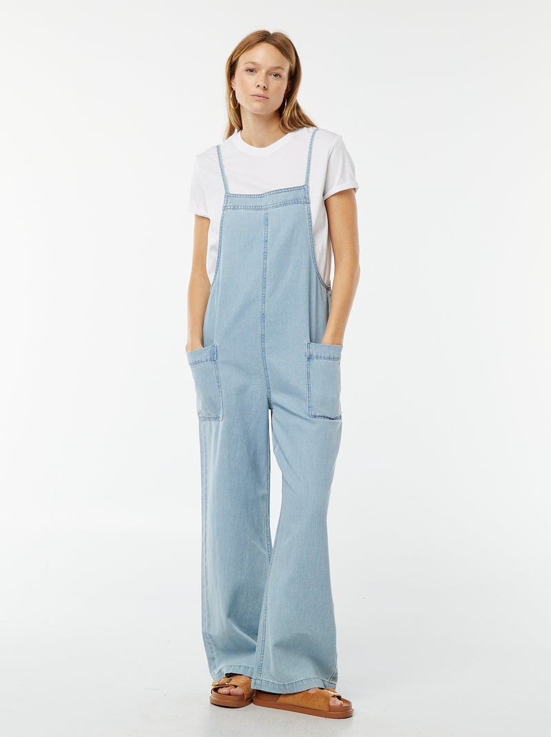 Salopette large en jean Bleu - Kiabi