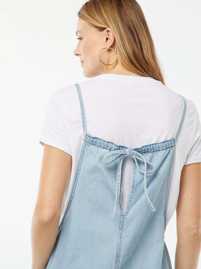 Salopette large en jean Bleu - Kiabi