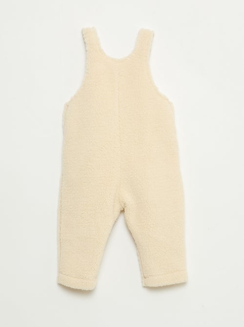 Salopette longue effet moutonné avec bretelles - Kiabi